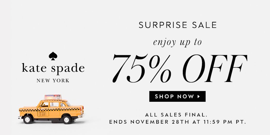 Kate Spade Surprise Black Friday Sale 75% Off | MiKADO